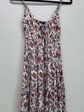 NWT Angie Cream Floral Mini Dress with Rust and Green Print, Various Sizes